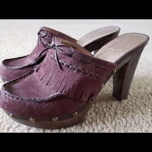 L.E.I. Suede Clogs